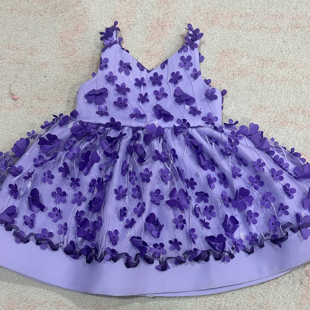 Tulle Purple Floral Kids Dress